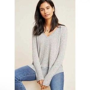 Anthropologie - Eri + Ali - V-Neck Waffle Long Sleeve Top XS - Dorotea